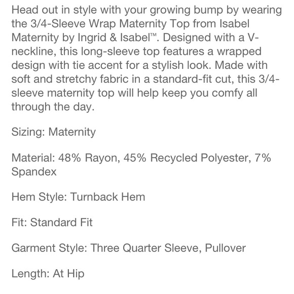 🤰🏻 Isabel Maternity/ Nursing 3/4 sleeve black wrap top - Picture 6 of 6